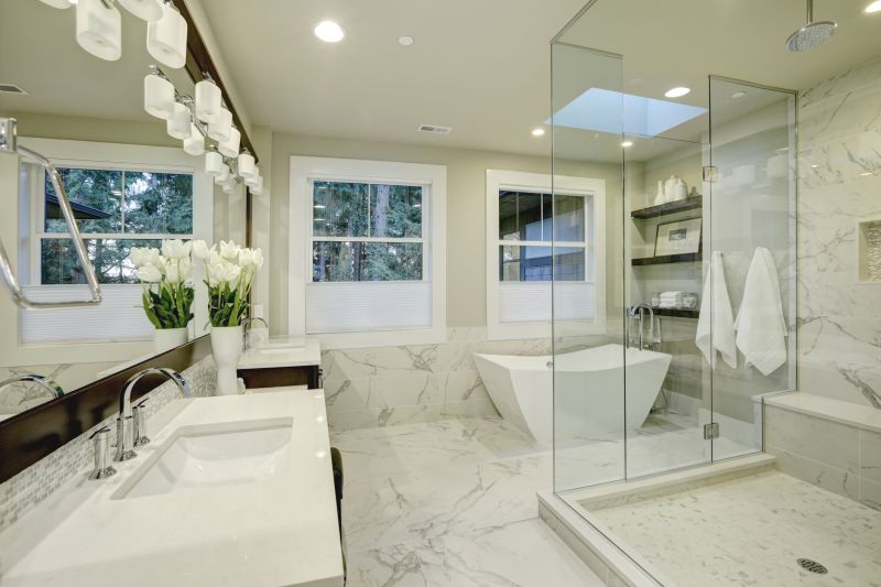 Spacious Shower with Glass Enclosure